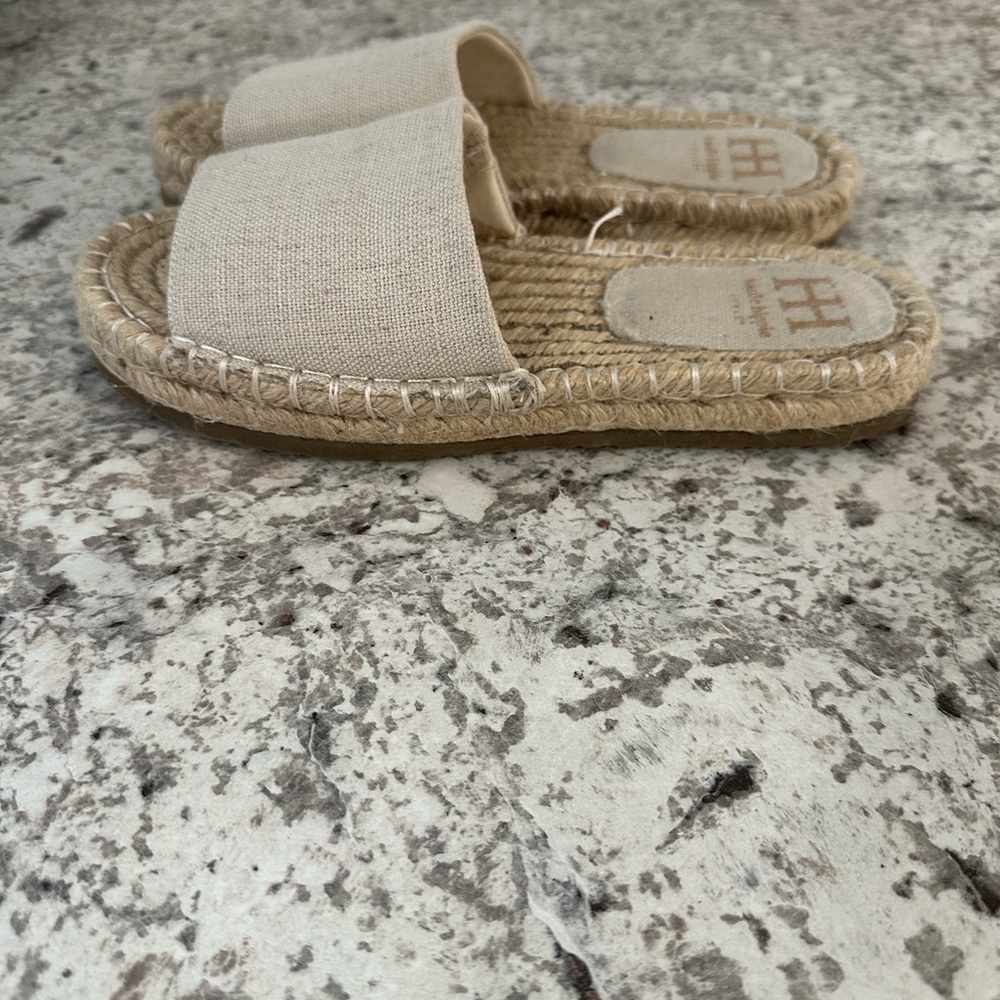 Haute Hippie Linen color Woven Slide Sandals - Picture 2 of 6